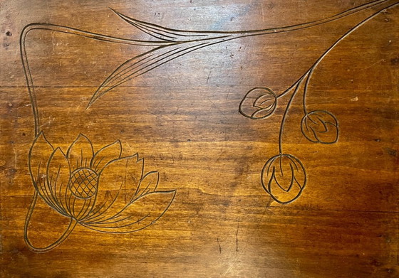 Image 1 of Set edwardianischer Beistelltische mit Blumen