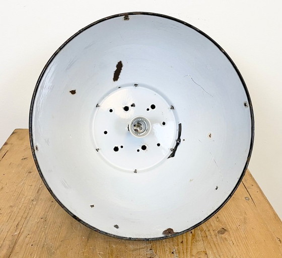 Image 1 of Lampada a sospensione industriale in smalto nero, anni '30