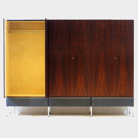 Image 1 of Großer, antiker Kleiderschrank mit 6 Türen aus Palisanderholz, 1960er Jahre