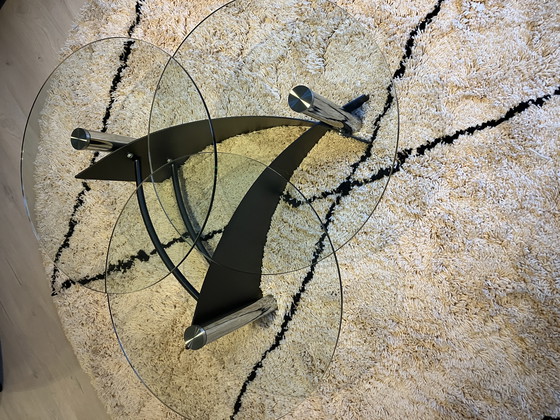 Image 1 of Table basse en verre avec piètement noir