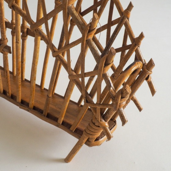 Image 1 of Mid Century Rattan Magazine Holder