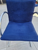 4 Dining chairs Metaform Cirkel Blue Alcantara Fabric