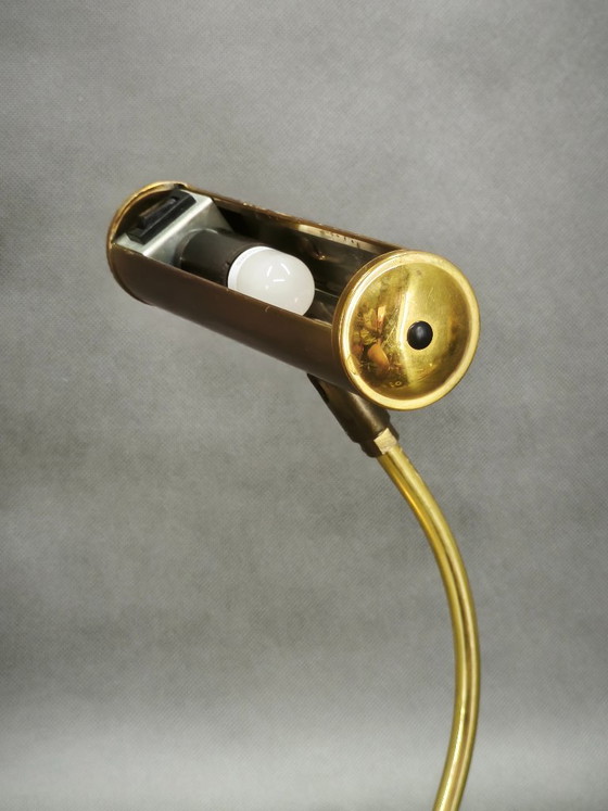 Verstellbare Messing-Schreibtischlampe, Deutschland, 1960er Jahre – Tischlampen, Brass (photo 11 of 12)