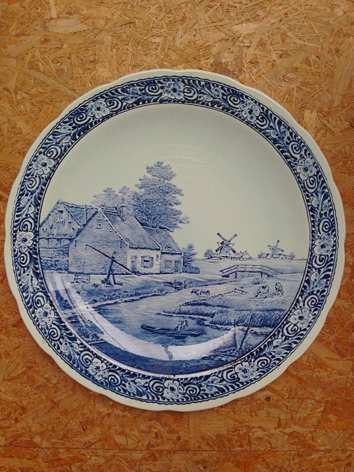 Delfts Blauw bord Ø 39 cm van Royal Sphinx Boch Delft gesigneerd