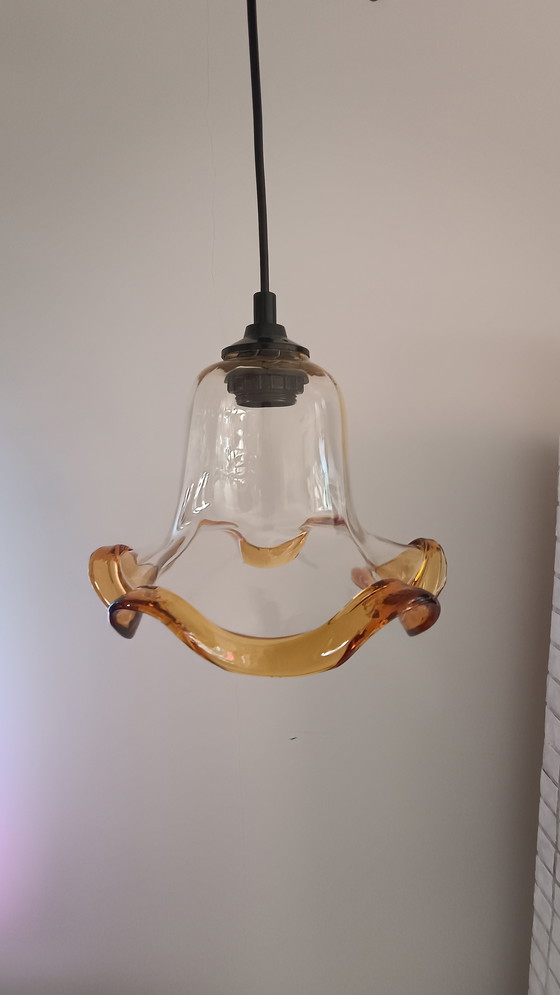 Image 1 of Due lampade a sospensione in vetro di Murano di design italiano vintage, anni '70