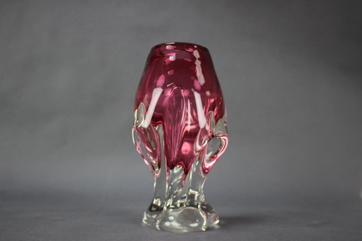 Vase en verre d'art de Bohème par Josef Hospodka, Tchécoslovaquie, années 1960