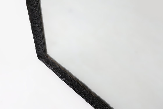 Image 1 of Grand miroir de cheminée en chêne noir baroque, France vers 1850 1850