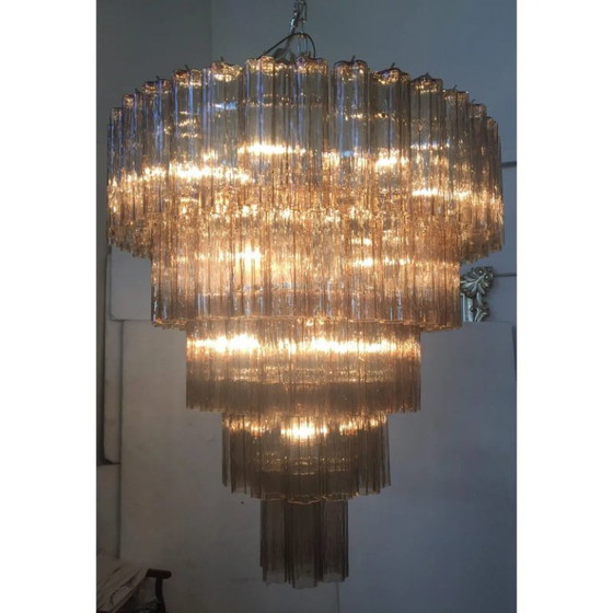 Image 1 of Contemporary Fume’ “Tronchi” Murano Glass Chandelier