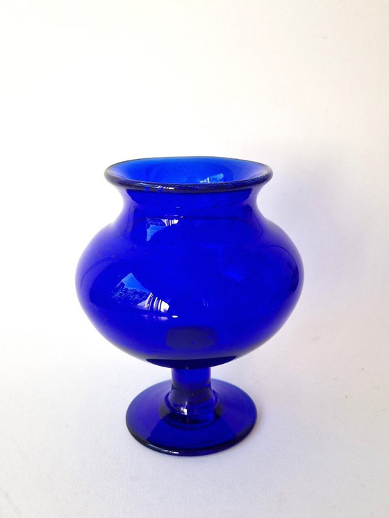 Image 1 of Kosta Boda - Blue Goblet Vase by Erik Höglund - Signed