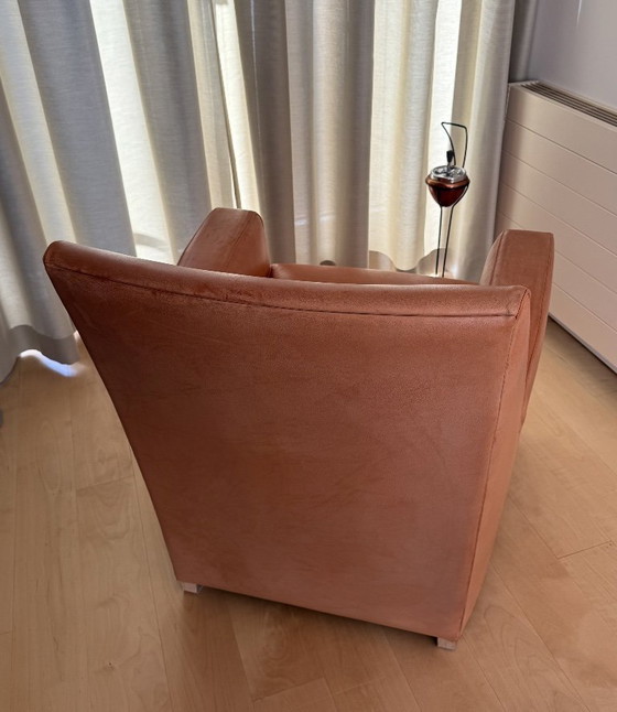 Image 1 of Set di 2 poltrone a panca in pelle, colore cognac.