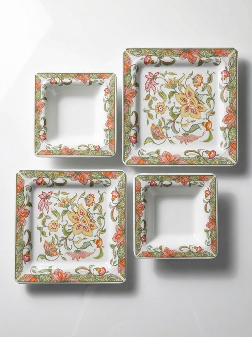 Juego de 4 platos/vajillas Tiffany Boutique, cerámica italiana vintage.