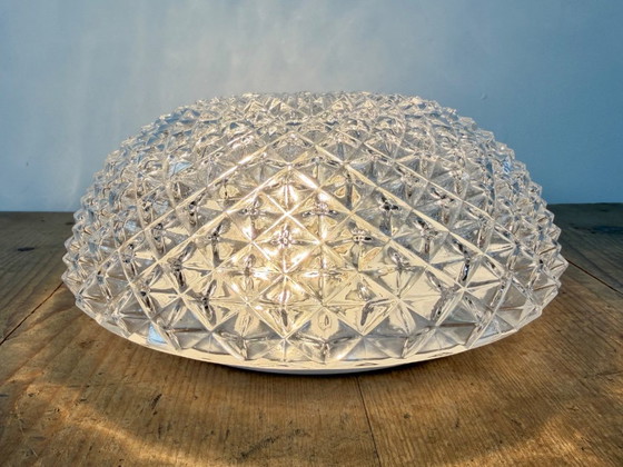 Vintage glazen wand- of plafondlamp uit de jaren 70. – Wandlampen, Glass, Metal (photo 8 of 15)
