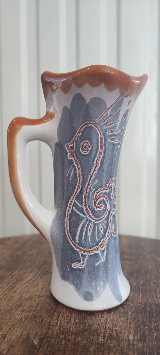 Image 1 of Pitcher by Margot Plançon Le Mont-Dore Double-sided decoration from the 50s