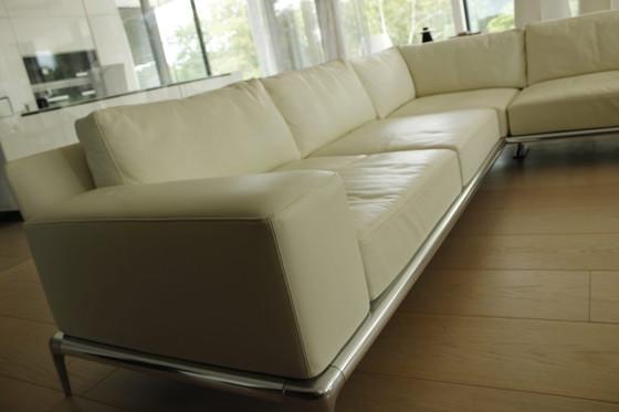 Sofá esquinero Poliform – Sofás esquineros, Leather, Chrome (photo 5 of 8)