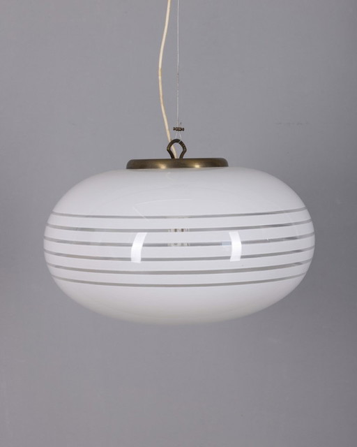 Vintage 1960s chandelier in metal and Murano glass, Italian design