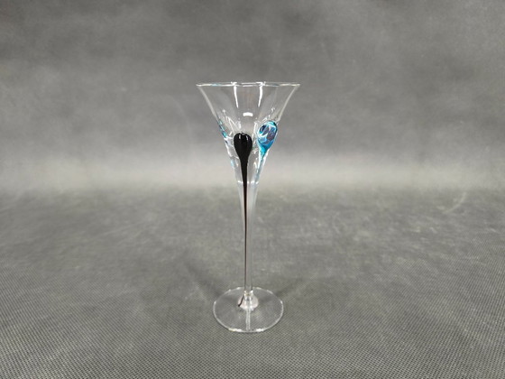 Image 1 of Boheemse Crystalex handgeblazen karaf met zes glazen, set uit de jaren 1990.