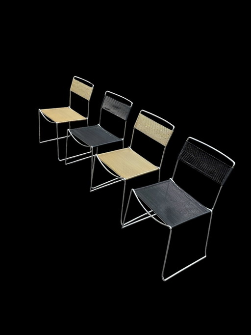 4x spaghetti chairs by Giandomenico Belotti for Alias, 1980s Made in Italy