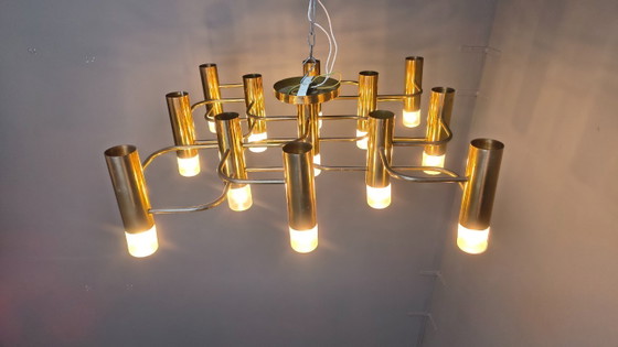 Image 1 of Lustre Sciolari du milieu du siècle avec 13 points lumineux