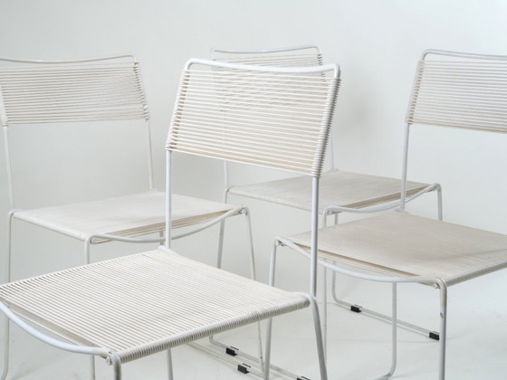 Image 1 of Ensemble de 4 chaises Jodi 'spaghetti' par Sintesi, Italie, années 80