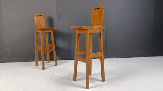 Image 1 of Mid Century Brutalist Bar Stools, 1960s