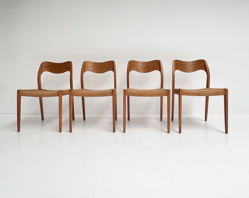 Set of 4 Niels Otto Moller chairs, 1950s