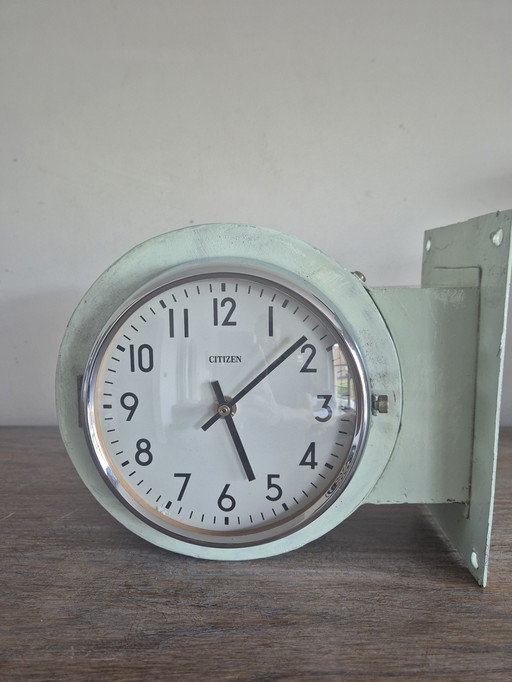 vintage citizen marine wandklok dubbelzijdig