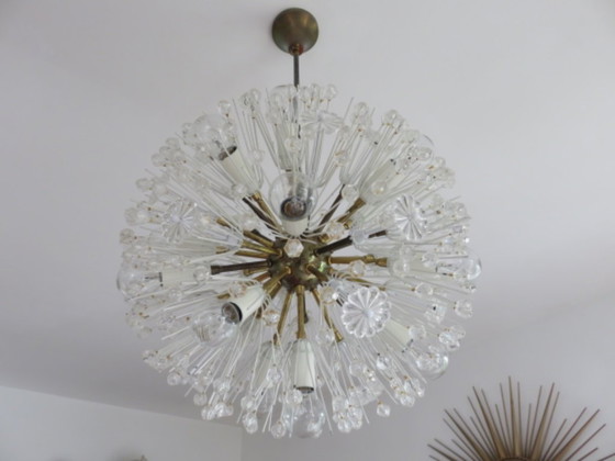 Image 1 of "Snowball" "Dandelion" chandelier, 17 lights, by Emil Stejnar for Rupert Nikoll, Austria, 1950