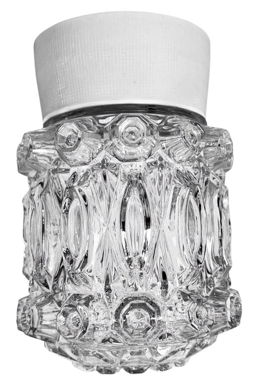 Vintage witte porseleinen plafondlamp, jaren 70 – plafondlampen, Porcelain
