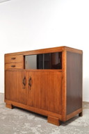Art-Deco-Eichenschrank mit Vitrine, 1920er Jahre