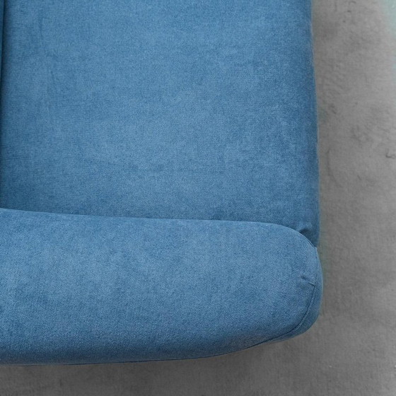 Image 1 of 1970S BLUE FOUR-SEAT SOFA – VINTAGE ITALIAN MODERN DESIGN