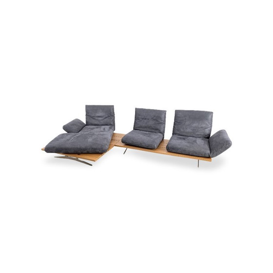 Image 1 of Originele Koinor Schwof hoekbank, designbank Bison 69, blauw leer