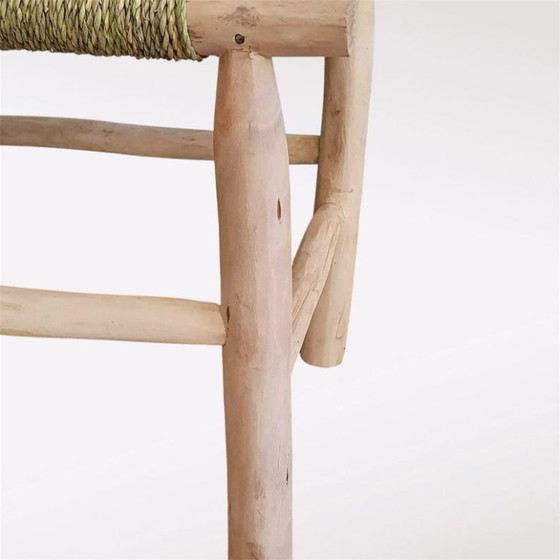 Image 1 of Panca marocchina intrecciata a mano – Stile rustico boho, palma naturale 100x40 cm