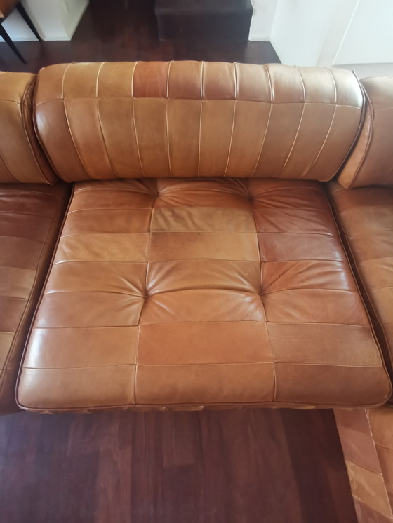 Image 1 of DE SEDE DS 88 modular sofa in cognac patchwork leather