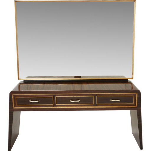 Toletta vintage in palissandro sicomoro e ottone di Paolo Buffa, 1940