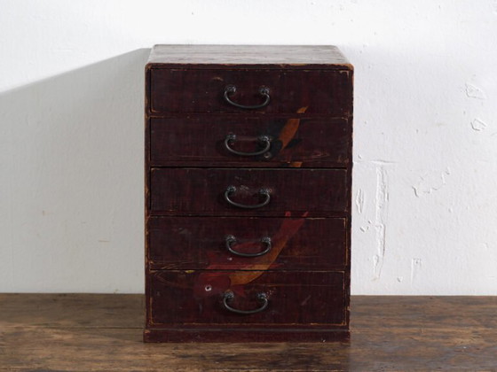 Antico kodansu giapponese laccato con cinque cassetti – Giappone, circa 1900 – Cassettiere, Iron (photo 32 of 40)