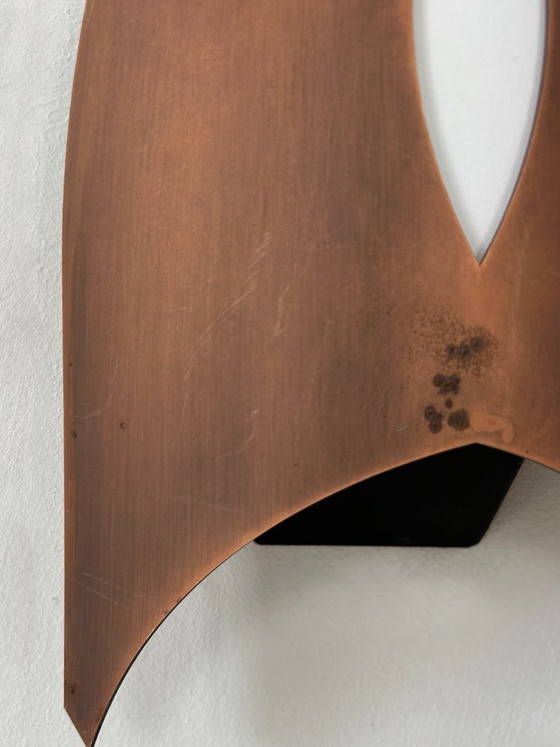 Image 1 of Pair of vintage wall sconces in matte copper, France, 1970