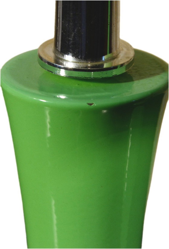 2 Apple green metal bedside lamps, in the style of Laurel, 10x35cm – Table lamps, Textile (photo 6 of 10)