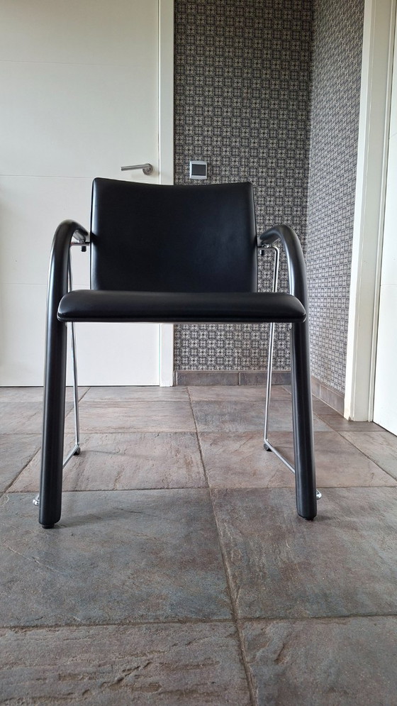 2x Thonet S320 Lederen Stoel – Sillones, Leather, Wood (photo 7 of 12)