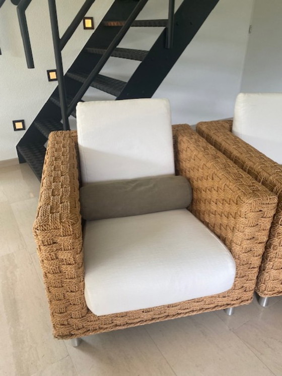 2 Fauteuils Ligne Roset "Wicky" Gevlochten Hennep – Other (photo 3 of 5)