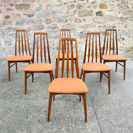 Set aus 6 Stühlen von Niels Koefoed, 1960, Henning Kjaernulf, Esszimmerstühle, Holz, Braun (Foto 2 von 13)