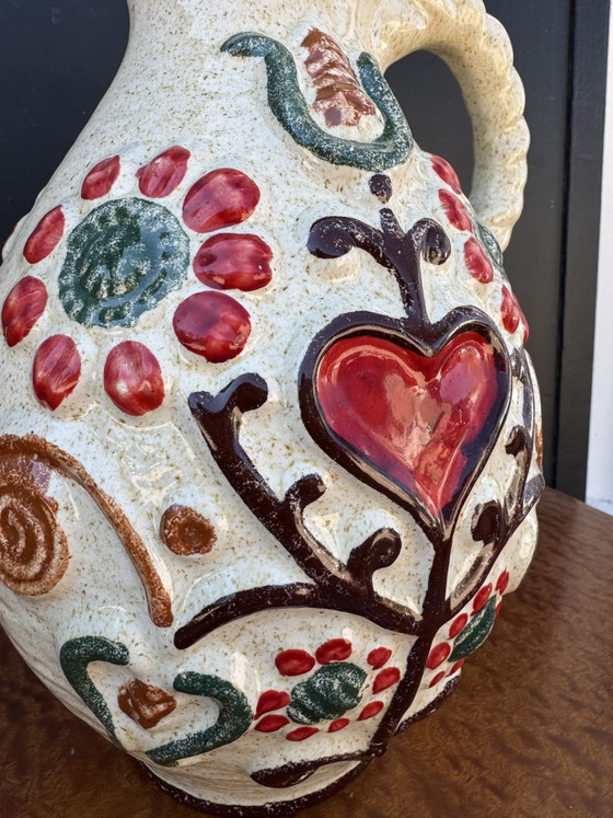 Image 1 of West German ceramic pitcher vase from the 1960s