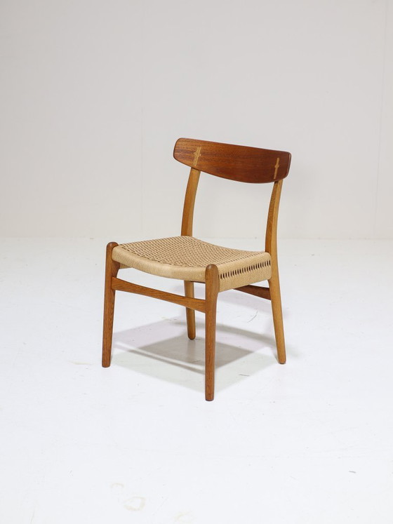 Image 1 of 4x Eetkamerstoelen Hans Wegner CH23 Carl Hansen teak eiken 1950s