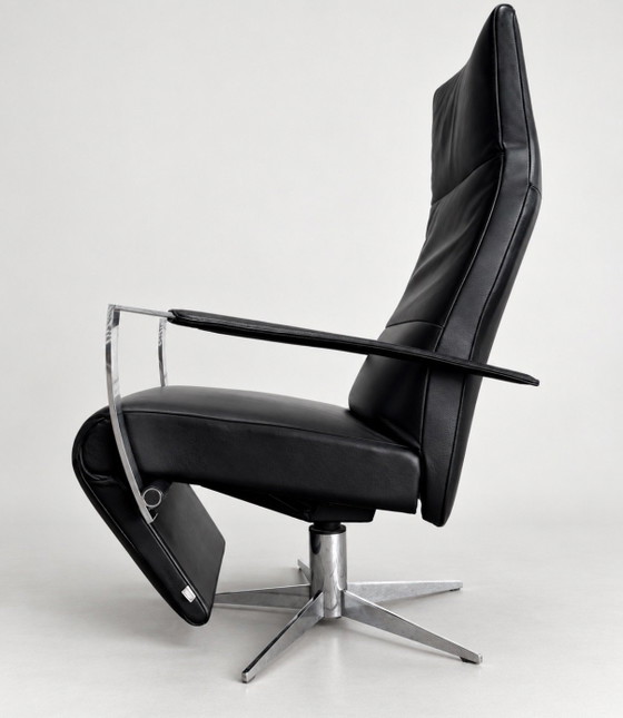 JORI Idaho Medium — Black Leather & Chrome – Adjustable recliner chair (photo 11 of 15)