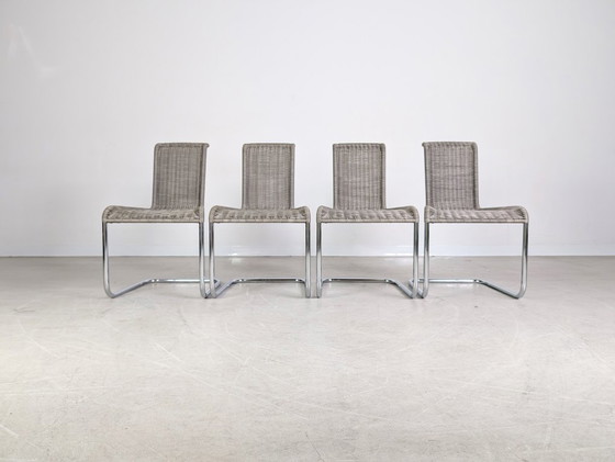 Image 1 of Conjunto original de 4 sillas cantilever Tecta B20 Jean Prouve, gris