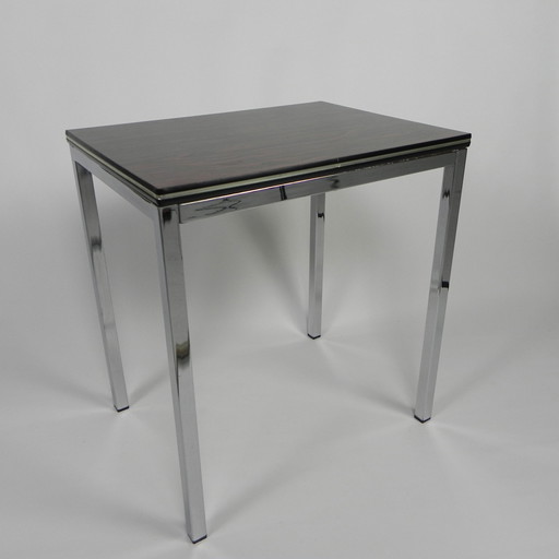 Vintage coffee table with wood print, 1960s