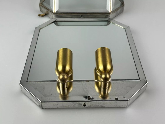 Image 1 of 60's 70's Applique murale verre & métal Vintage Space Age Design