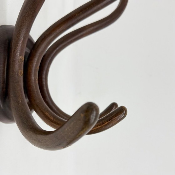 Image 1 of Perchero antiguo de pared de madera curvada de Thonet, década de 1930.