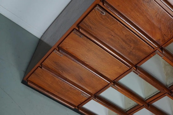 Image 1 of Gran armario de mercería antiguo holandés de madera noble, década de 1930