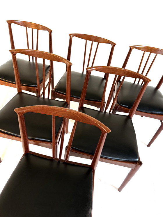 Image 1 of Ensemble de 6 chaises de salle à manger danoises vintage des années 60