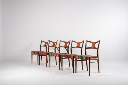 Set van 5 zeldzame Kurt Østervig eetkamerstoelen van Randers Furniture, jaren 1950